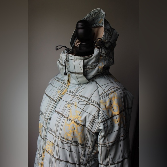 Women's e408 Ski & Snow Jacket in Blue with Yellow Flowers - Size M - Picture 16 of 16